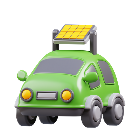 Electric Car With Solar Panel  3D Icon