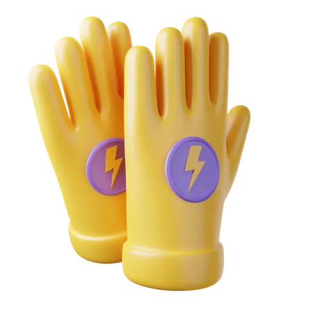 Electric Gloves  3D Illustration