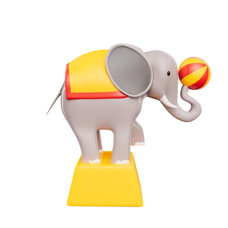 Elefante de circo  3D Icon