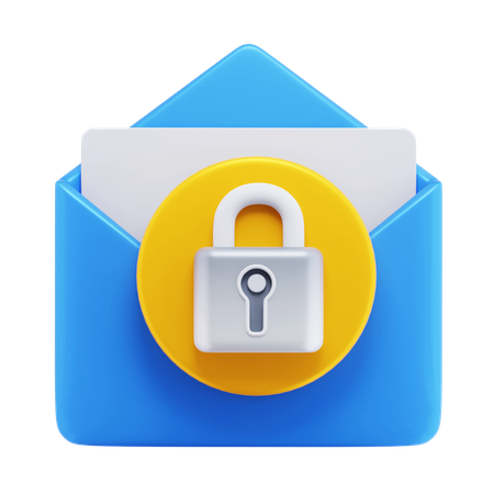 Email Lock Security  3D Icon