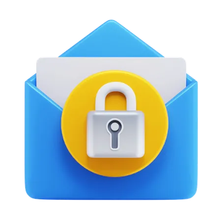 Email Lock Security  3D Icon