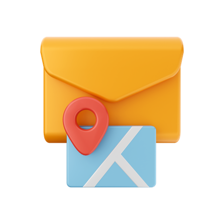 Email Map  3D Illustration