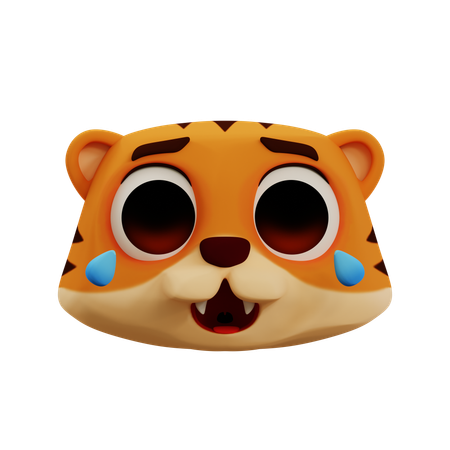 Tigre fofo rindo alto emoji  3D Icon