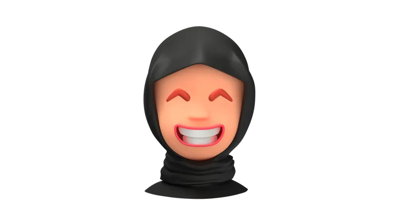 Emoji de mulher árabe rindo  3D Emoji