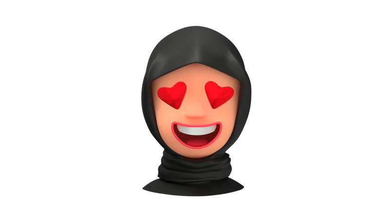 Emoji de mulher árabe romântica  3D Emoji