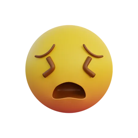 Expressão de emoticon rosto muito cansado  3D Emoji