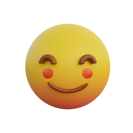 Emoticon expression shy smile blushing red cheeks  3D Emoji