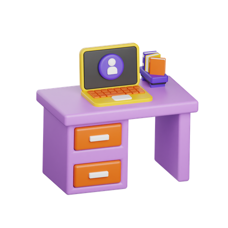 Employee Desk  3D Icon