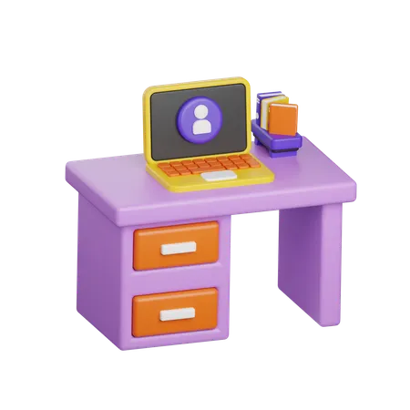 Employee Desk  3D Icon