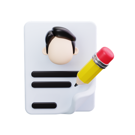 従業員履歴書  3D Icon