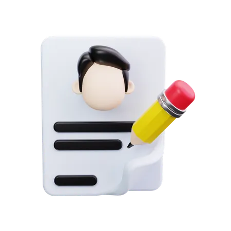 従業員履歴書  3D Icon