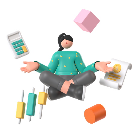 Employee working on multiple jobs  3D Illustration