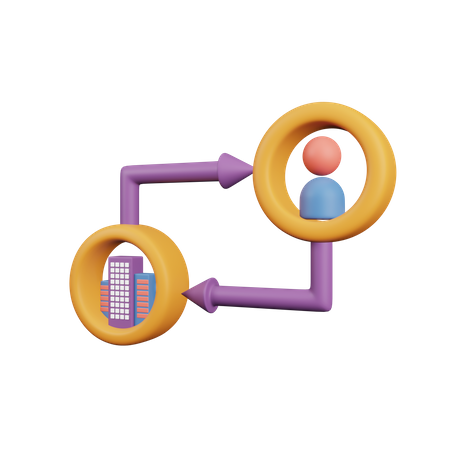 Empresa para consumidor  3D Illustration