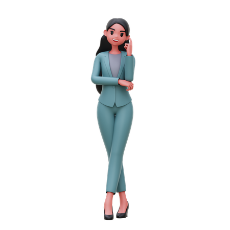 Mujer de negocios pensando  3D Illustration