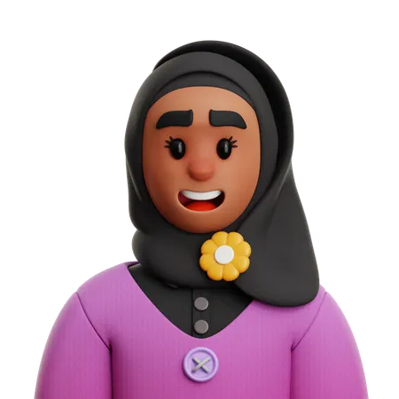 Empresária usando hijab  3D Icon