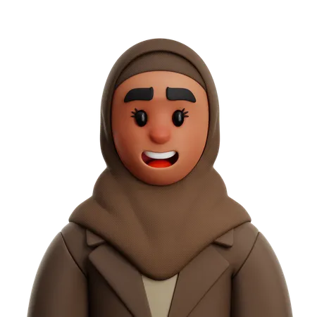 Empresária usando hijab  3D Icon