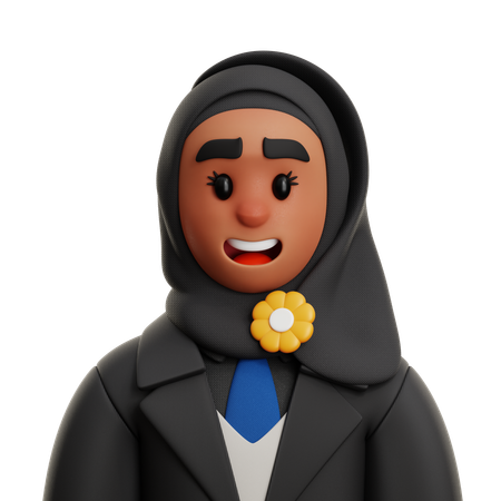 Empresária usando hijab  3D Icon