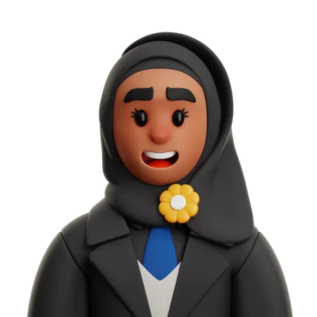 Empresária usando hijab  3D Icon