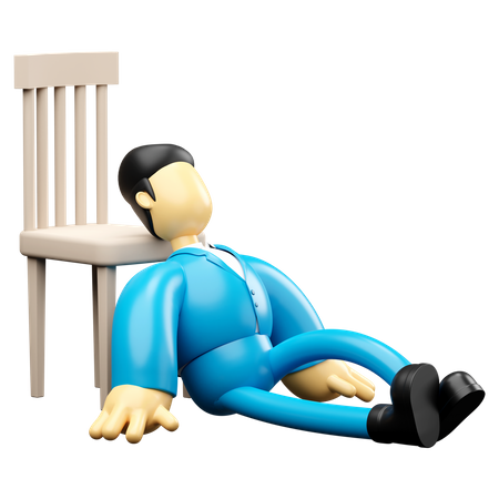 Empresario durmiendo en una silla  3D Illustration