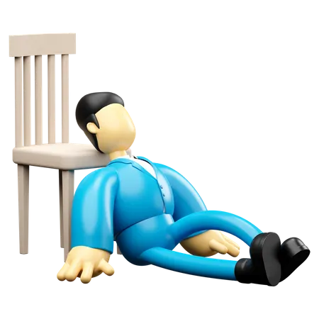 Empresario durmiendo en una silla  3D Illustration