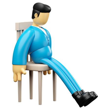 Empresario durmiendo en una silla  3D Illustration