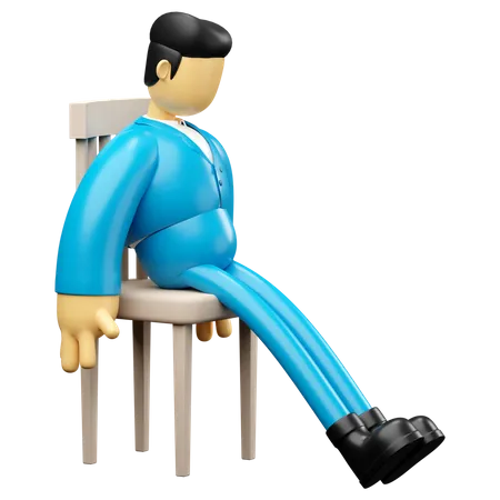 Empresario durmiendo en una silla  3D Illustration