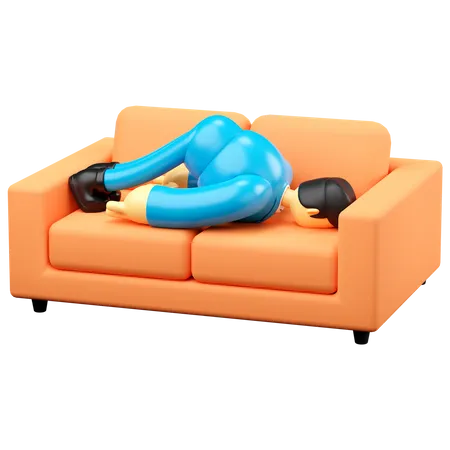 Empresario durmiendo en el sofá  3D Illustration