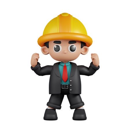 Engineer Looking Strong  3D Illustration