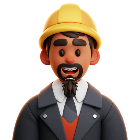 ENGINEER WITH BLACK SUIT  3D Icon