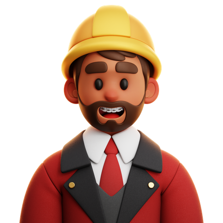 ENGINEER WITH RED SUIT  3D Icon