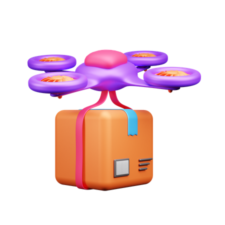 Entrega con drones  3D Icon