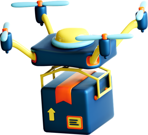 Entrega de encomendas por drone  3D Illustration