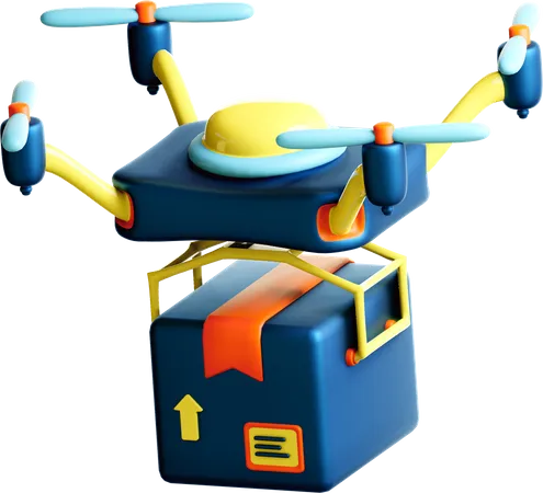 Entrega de encomendas por drone  3D Illustration