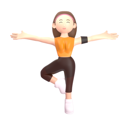 Entrenador de yoga haciendo yoga  3D Illustration