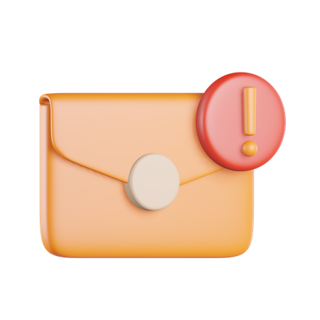 Envelope Exclamation Sign Alert  3D Icon