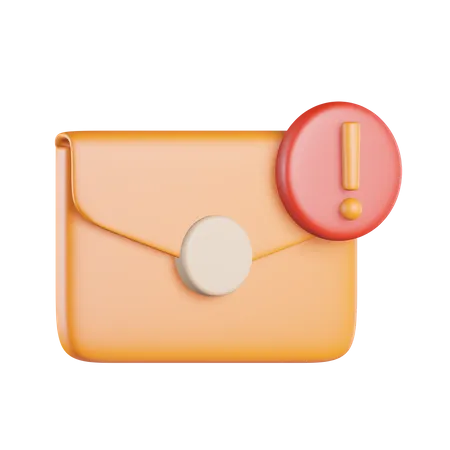 Envelope Exclamation Sign Alert  3D Icon