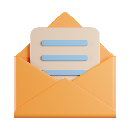 Envelope open news  3D Icon