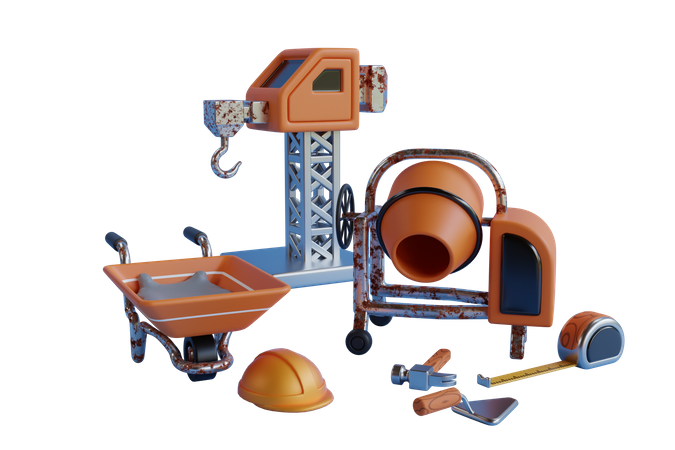 Equipamento de construção civil  3D Illustration