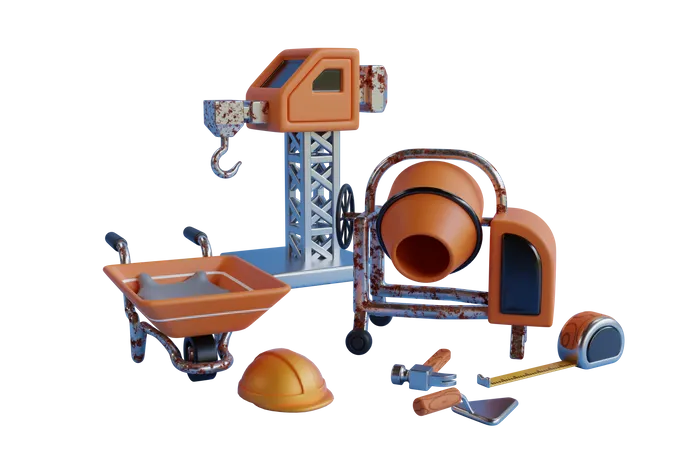 Equipamento de construção civil  3D Illustration