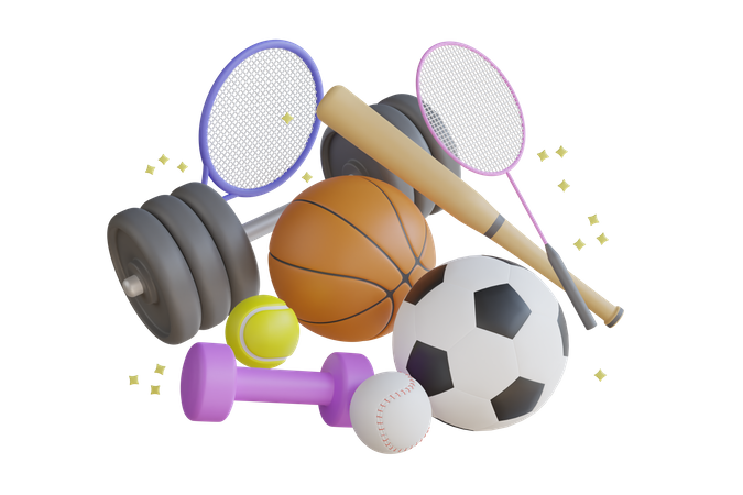 Équipement sportif  3D Illustration