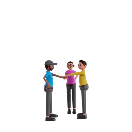 Equipo trabaja juntos  3D Illustration