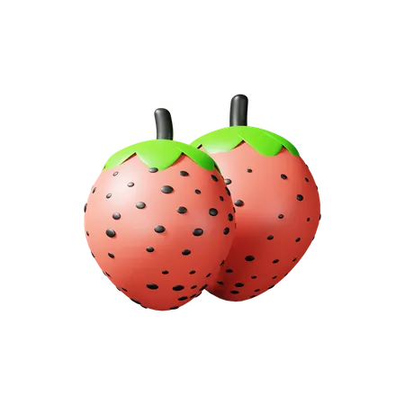 Erdbeere  3D Illustration