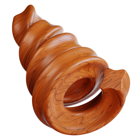 Escultura em madeira espiral  3D Icon