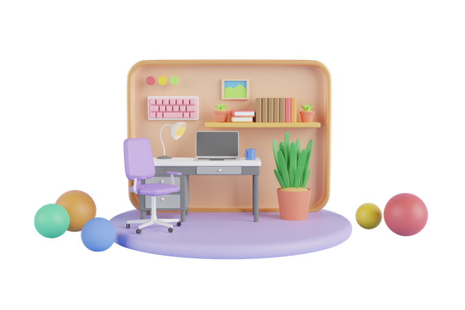 Espace de travail  3D Illustration