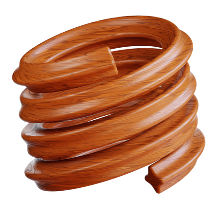 Espiral de madeira marrom  3D Icon