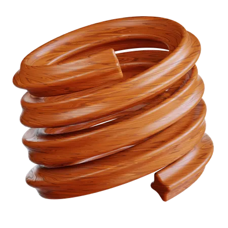 Espiral de madeira marrom  3D Icon