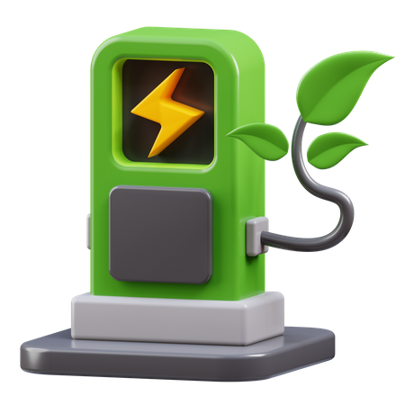 Estação de carregamento de energia verde  3D Icon