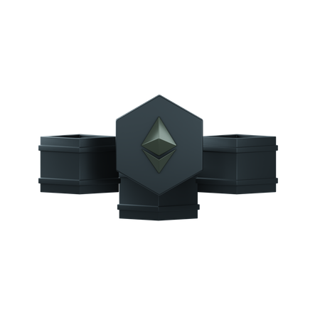 Eth coins  3D Illustration