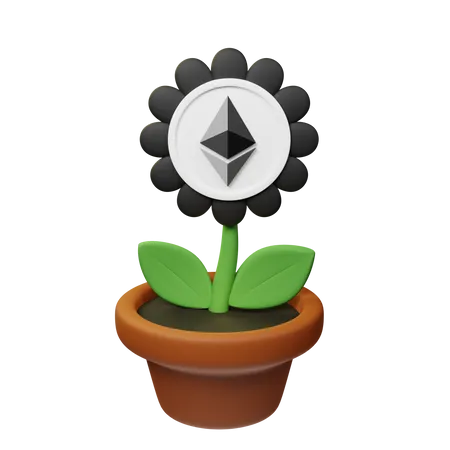 Vaso de planta criptográfica eth  3D Icon