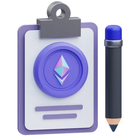 Área de transferência Ethereum  3D Icon